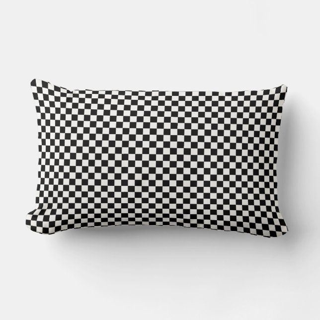 Coussin Rectangle Carreaux Noir et Blanc (Recto)