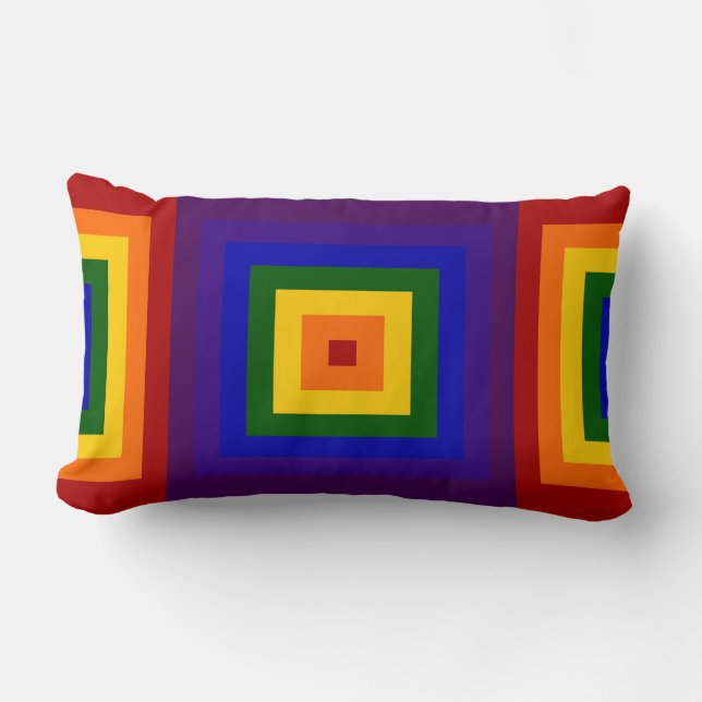 Coussin Rectangle Carrés arc-en-ciel (Recto)