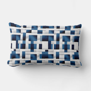 Coussin Rectangle Carrés bleu moderne Motif répétitif