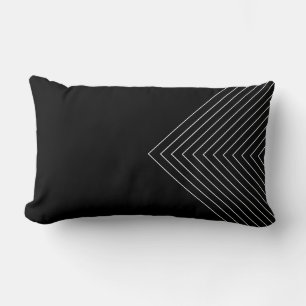 Coussin Rectangle Carrés nichés en noir et blanc
