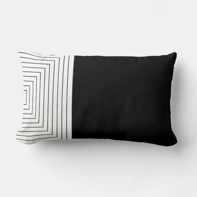 Coussin Rectangle Carrés noirs blancs (Recto)