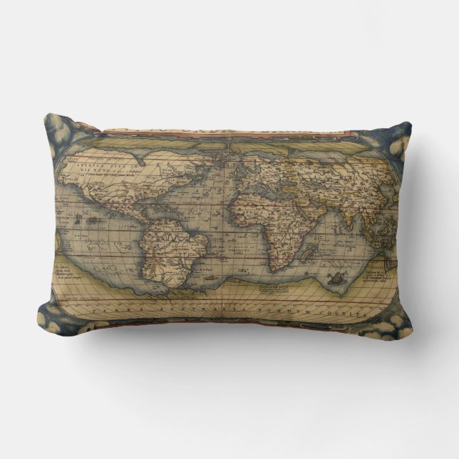 Coussin Rectangle Carte antique du monde (Recto)