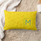 Coussin Rectangle Carte de circuit jaune orange bleu vert amusant (Couverture)