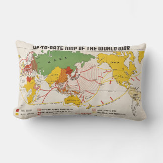 Coussin Rectangle Carte de la Seconde Guerre mondiale vintage