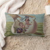 Coussin Rectangle Carte de Pâques Antique OEufs de voile Enfants (Couverture)