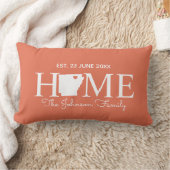 Coussin Rectangle Carte d'état de l'Arkansas famille personnalisée (Couverture)