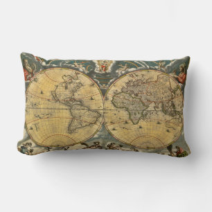 Coussin Rectangle Carte du monde antique désorganisée #2