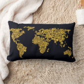 Coussin Rectangle Carte du monde des points d'or (Blanket)