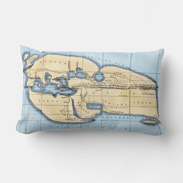 COUSSIN RECTANGLE CARTE DU MONDE : ERATOSTHENES (Recto)