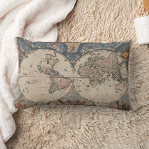 Coussin Rectangle Carte du monde Globe Travel Antique