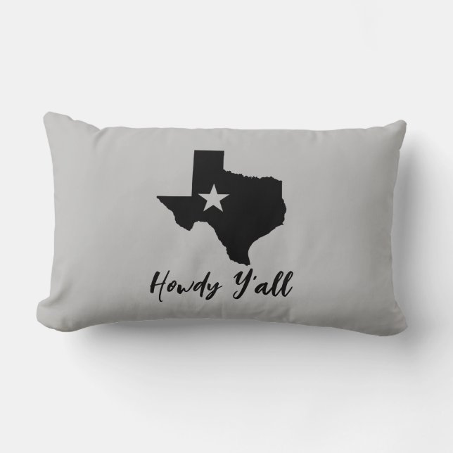 Coussin Rectangle Carte du Texas Lone Star State Howdy Y'all  (Recto)