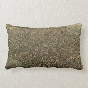 Coussin Rectangle Carte imagée vintage de Buffalo New York (1880)