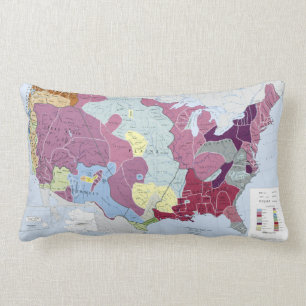 COUSSIN RECTANGLE CARTE : INDIENS D'AMERIQUE