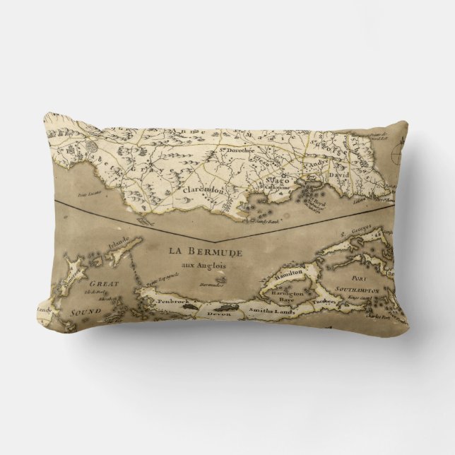 Coussin Rectangle CARTE : La JAMAÏQUE, 1767 (Recto)