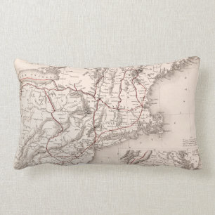 Coussin Rectangle Carte : Les Etats-Unis du nord-est