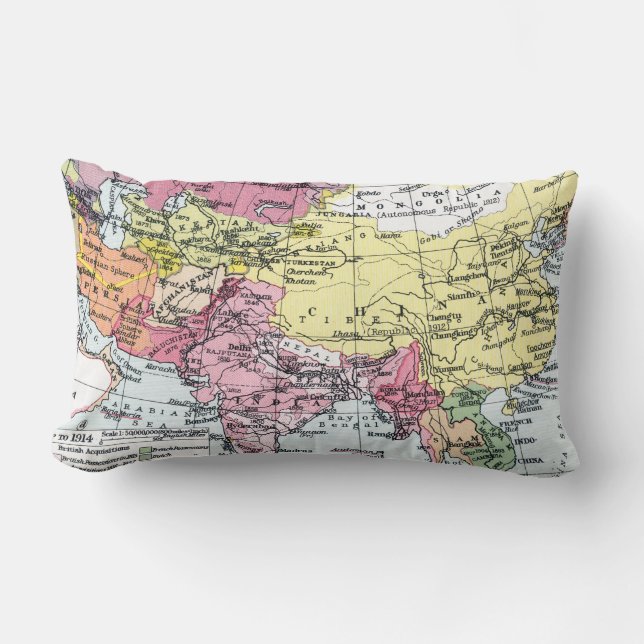 COUSSIN RECTANGLE CARTE : L'EUROPE EN ASIE (Recto)