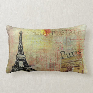 Coussin Rectangle Carte lombaire Postale d'oreiller de thème vintag