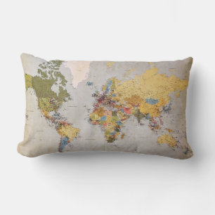 Coussin Rectangle carte mondiale