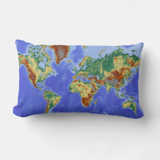Coussin Rectangle Carte mondiale géographique internationale