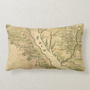 Coussin Rectangle Carte vintage de la Californie (1650)