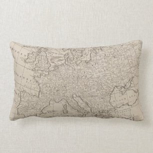 Coussin Rectangle Carte vintage de l'Europe (1800)