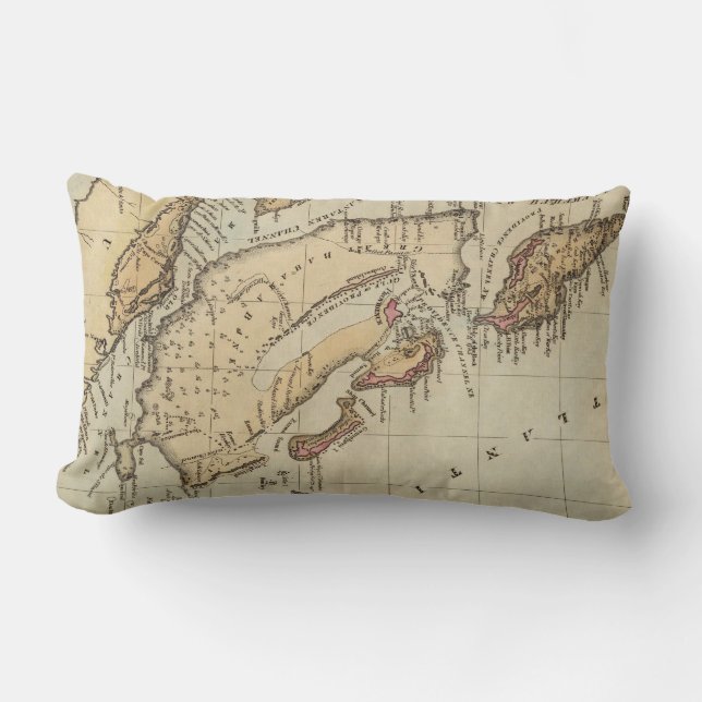 Coussin Rectangle Carte Vintage des Bahamas (1823) (Recto)