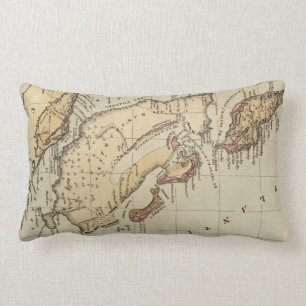 Coussin Rectangle Carte Vintage des Bahamas (1823)