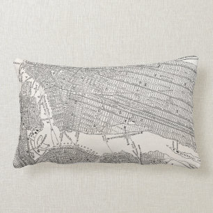 Coussin Rectangle Cartes vintages de la carte NYC de New York City
