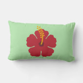 Coussin Rectangle Cartoon rouge Hibiscus simple (Verso)