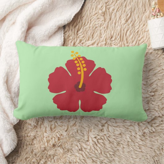 Coussin Rectangle Cartoon rouge Hibiscus simple (Couverture)