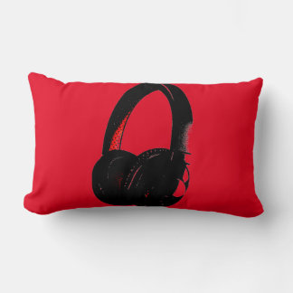 Coussin Rectangle Casque rouge jaune Pop Art Head Téléphone