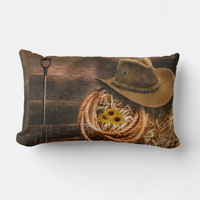 Coussin Rectangle Casquette Cowboy (Recto)