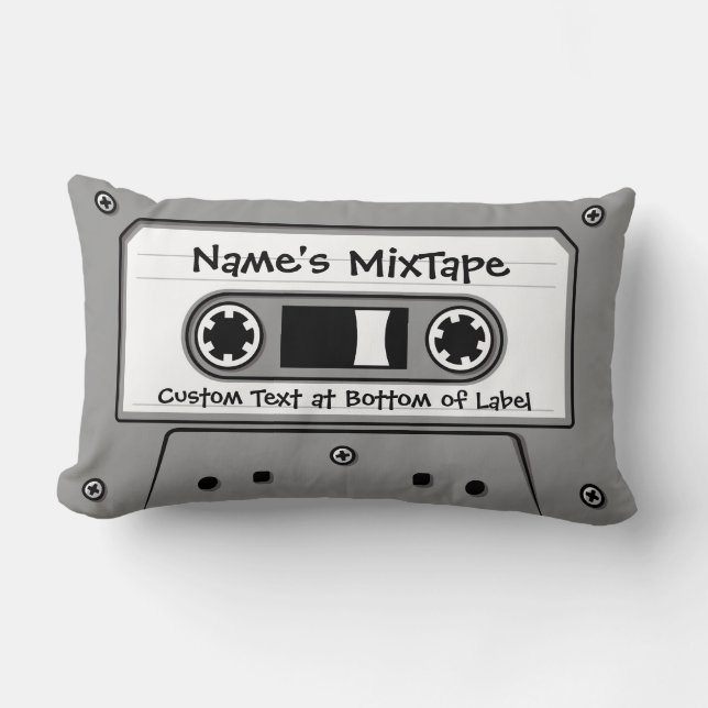 Coussin Rectangle Cassette audio Grey (Recto)