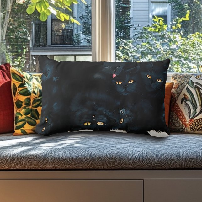 Coussin Rectangle Cat noir (Créateur téléchargé)