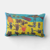 Coussin Rectangle Cats' War Against Mice Pillow (Verso)