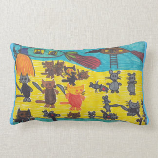 Coussin Rectangle Cats' War Against Mice Pillow