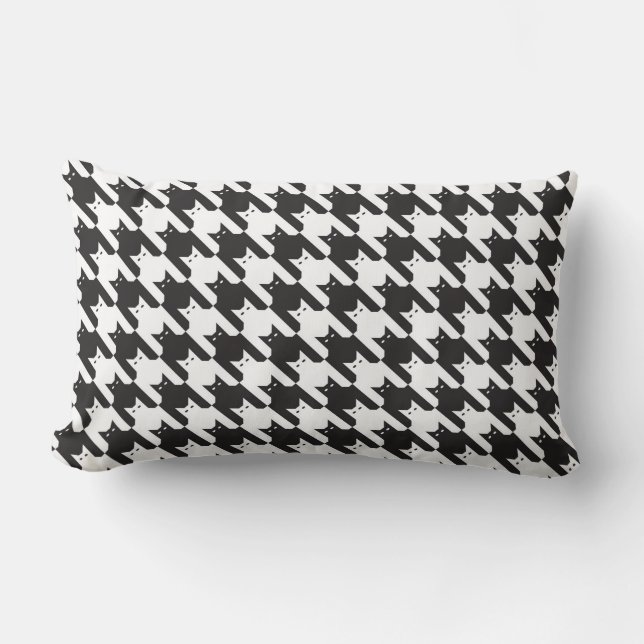 Coussin Rectangle CatsTooth noir et blanc (Recto)