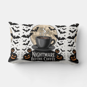 Coussin Rectangle Cauchemar d'Halloween avant le café