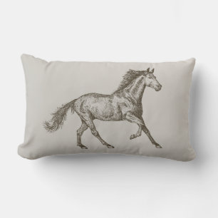 Coussin Rectangle Cavalière occidentale Fers à cheval Équestre Poney