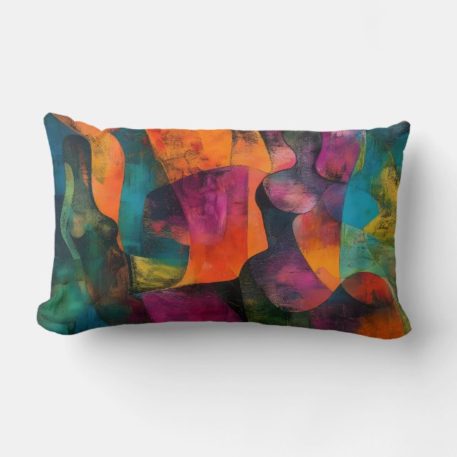 Coussin Rectangle « Ce qui nous attire » – Une composition abstraite (Recto)