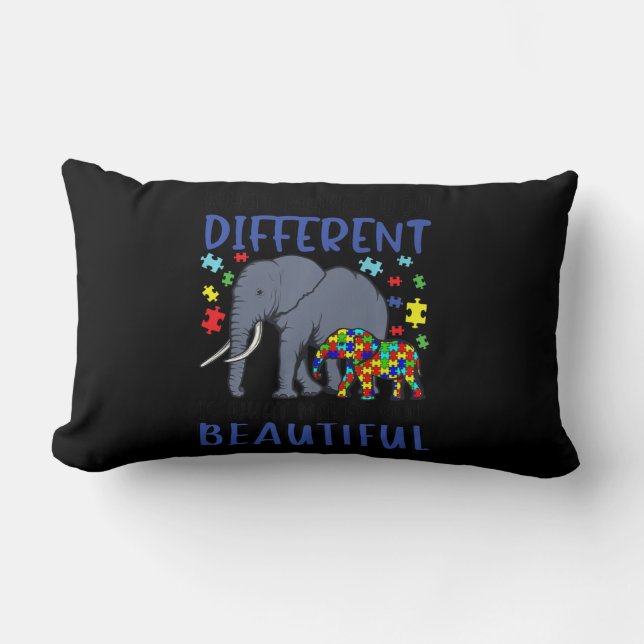 Coussin Rectangle Ce qui vous rend différents éléphant maman Autisme (Recto)