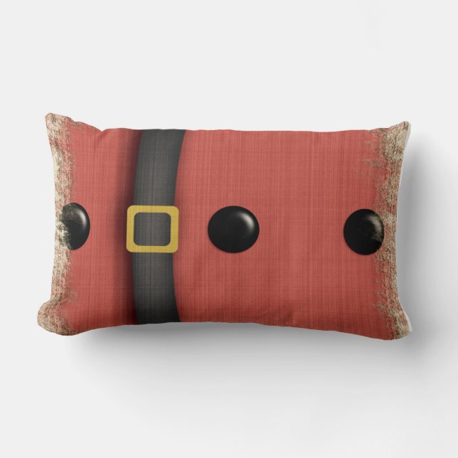 Coussin Rectangle ceinture et boutons du père Noël (Recto)