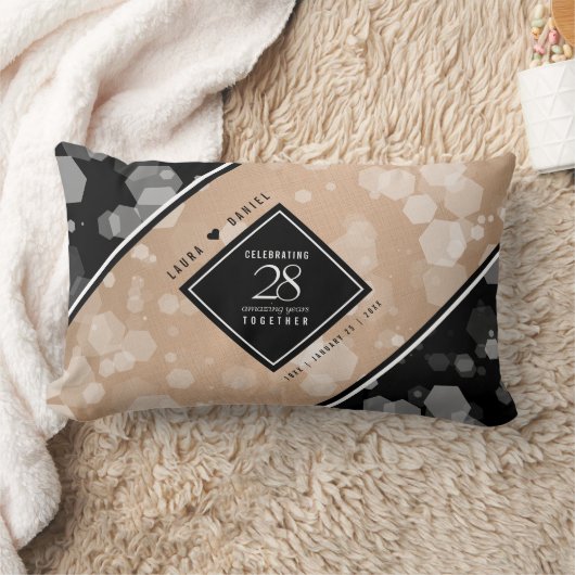 Coussin Rectangle Célébration élégante du 28e anniversaire de mariag (Couverture)