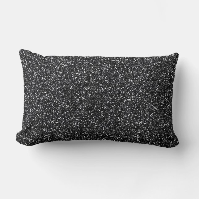 Coussin Rectangle Cendre Noir Pailleté (Recto)