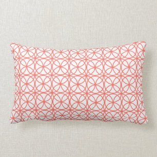 Coussin Rectangle Cercle blanc de corail chic Motif géométrique