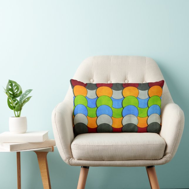 Coussin Rectangle Cercles empilés texturés par Shirley Taylor (Chaise)