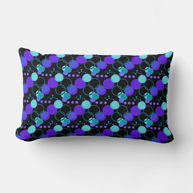 Coussin Rectangle Cercles et formes rondes Motif en noir (Recto)
