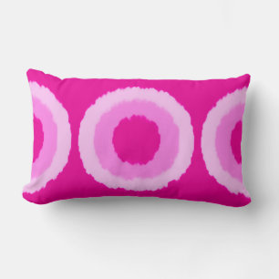 Coussin Rectangle Cercles modernes de batik tribal - rose fuchsia