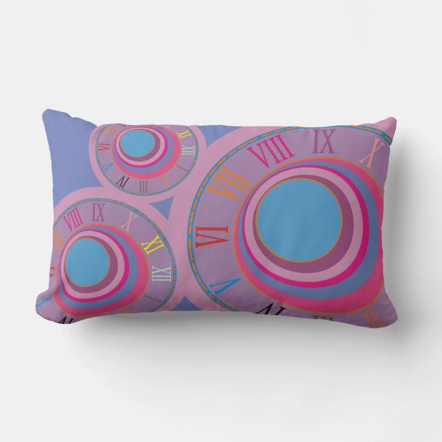 Coussin Rectangle Cercles tourbillonnants en forme de poule sur mesu (Recto)