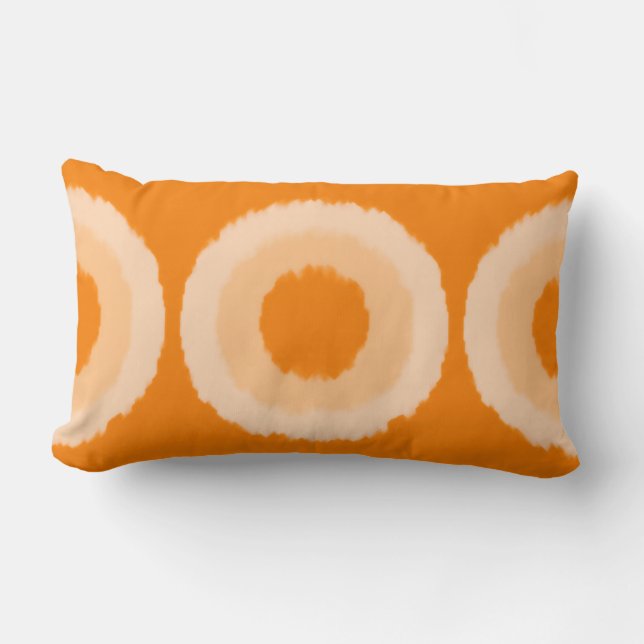 Coussin Rectangle Cercles tribaux modernes de batik - Mandarin orang (Recto)